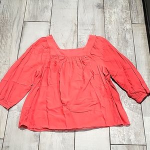 Terra Sky peach loose fit blouse quarter sleeve  size 2x  #5